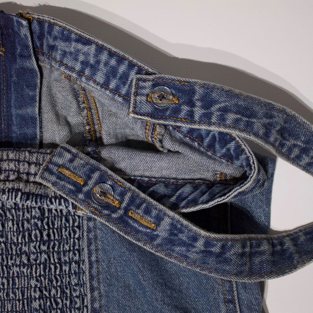 NWT $69.50 Levi's Denim Sculpted Bustier Tank Top Zipper Elastic Back Women Sz S - Picture 7 of 13